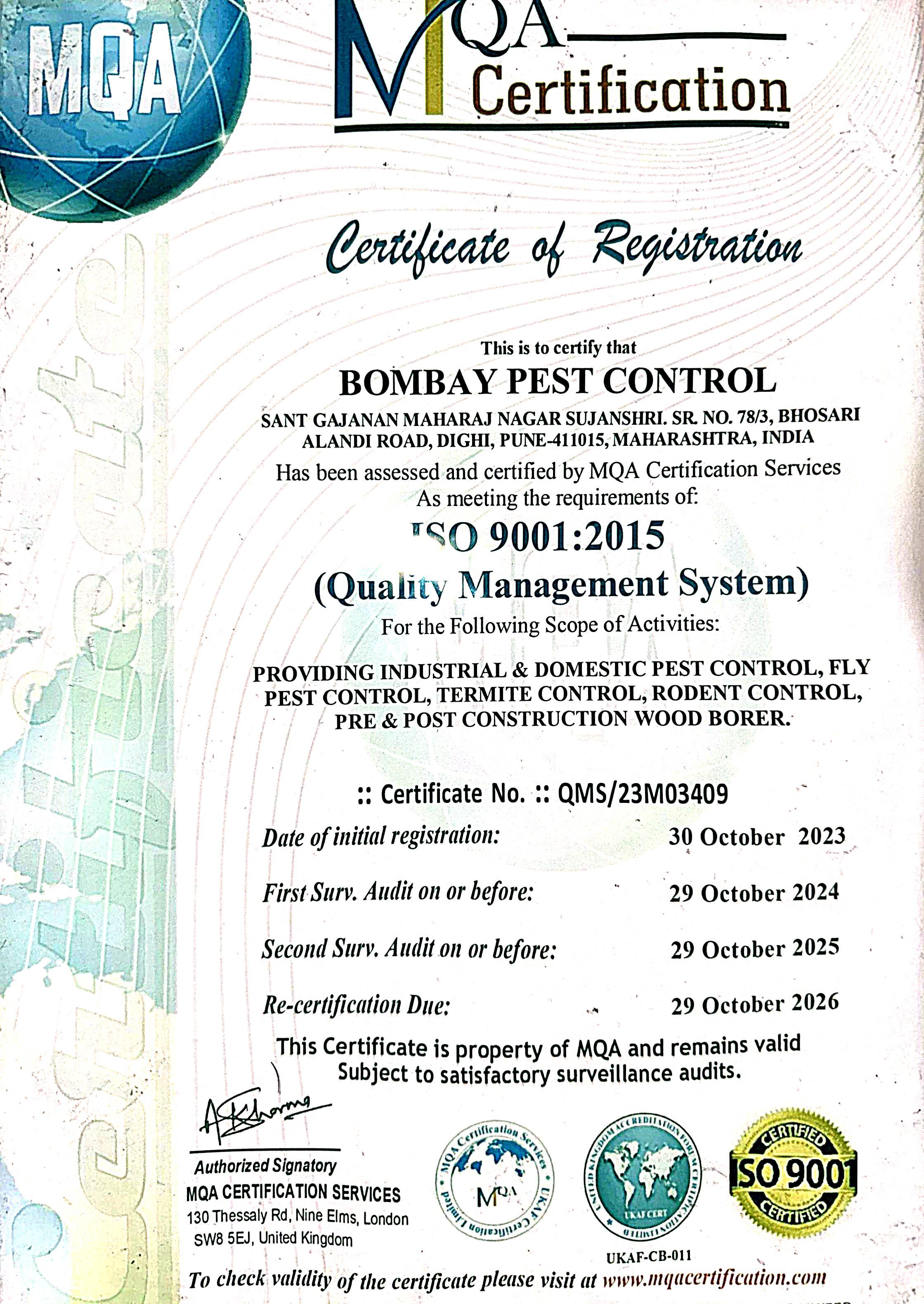 ISO 9001:2015 Certification
