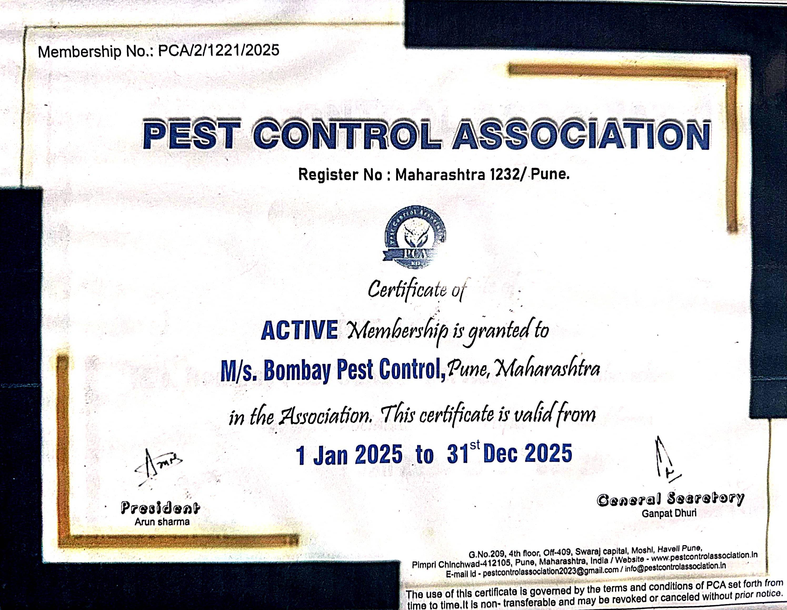 Pest Control Association Membership